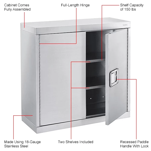 Discount ๐ Global Industrial Stainless Steel 430 Wall Cabinet, 30"W x 12"D x 30"H ๐ - Image 18