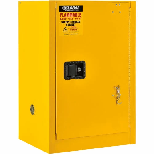 Buy 👏 Global Industrial Flammable Cabinet, Self Close Single Door, 12 Gallon, 23"Wx19"Dx35"H ✔️ - Image 3