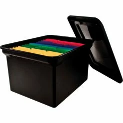 Discount 🌟 Advantus® Plastic Letter & Legal File Tote 34052 - 18"L x 14"W x 10-3/4"H, Black 🔔
