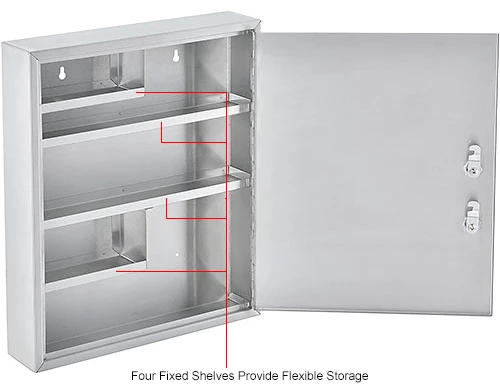 Buy ๐ Global Industrial™ Stainless Steel Medical Cabinet W/Double Key Locks, 14"Wx3-18"Dx17-18"H โ - Image 15