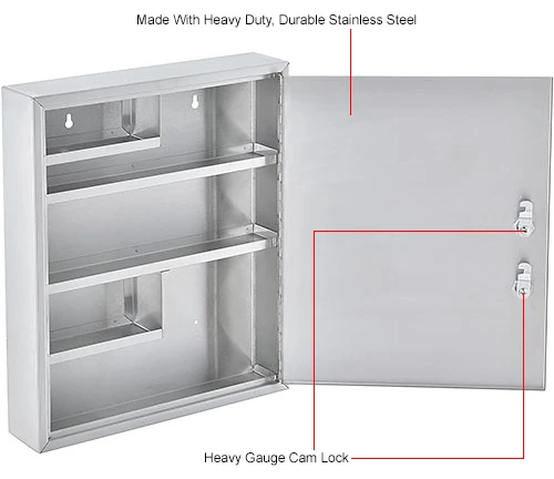 Buy ๐ Global Industrial™ Stainless Steel Medical Cabinet W/Double Key Locks, 14"Wx3-18"Dx17-18"H โ - Image 19