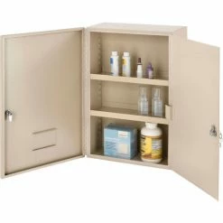 Flash Sale โค๏ธ Global Industrial Medium Narcotics Cabinet, Double Door/Double Lock, 16"W x 8"D x 24"H, Beige ๐ฏ