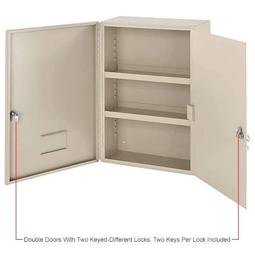 Flash Sale โค๏ธ Global Industrial Medium Narcotics Cabinet, Double Door/Double Lock, 16"W x 8"D x 24"H, Beige ๐ฏ - Image 18