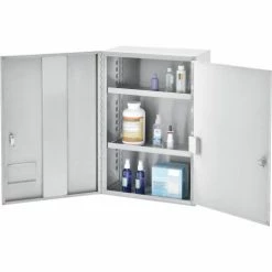 Best Pirce ๐ Global Industrial™ Stainless Steel Narcotics Cabinet W/Double Door/Double Lock, 16"Wx8"Dx24"H โจ