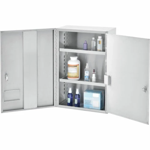 Best Pirce ๐ Global Industrial™ Stainless Steel Narcotics Cabinet W/Double Door/Double Lock, 16"Wx8"Dx24"H โจ