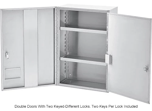 Best Pirce ๐ Global Industrial™ Stainless Steel Narcotics Cabinet W/Double Door/Double Lock, 16"Wx8"Dx24"H โจ - Image 18