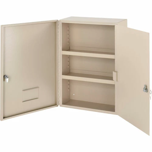 Flash Sale โค๏ธ Global Industrial Medium Narcotics Cabinet, Double Door/Double Lock, 16"W x 8"D x 24"H, Beige ๐ฏ - Image 4