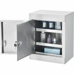 Flash Sale ๐ Global Industrial™ Stainless Steel Narcotics Cabinet W/Double Door/Double Lock, 12"Wx8"Dx15"H ๐