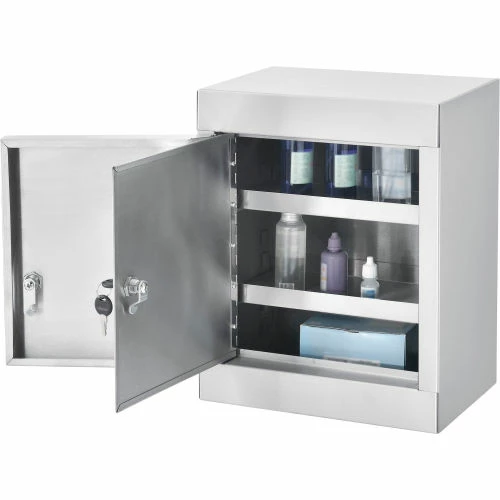 Flash Sale ๐ Global Industrial™ Stainless Steel Narcotics Cabinet W/Double Door/Double Lock, 12"Wx8"Dx15"H ๐