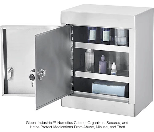 Flash Sale ๐ Global Industrial™ Stainless Steel Narcotics Cabinet W/Double Door/Double Lock, 12"Wx8"Dx15"H ๐ - Image 15