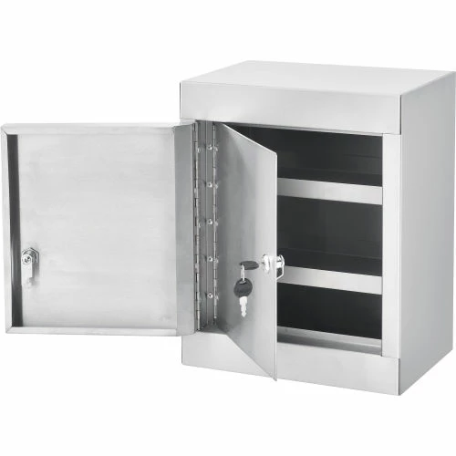 Flash Sale ๐ Global Industrial™ Stainless Steel Narcotics Cabinet W/Double Door/Double Lock, 12"Wx8"Dx15"H ๐ - Image 2