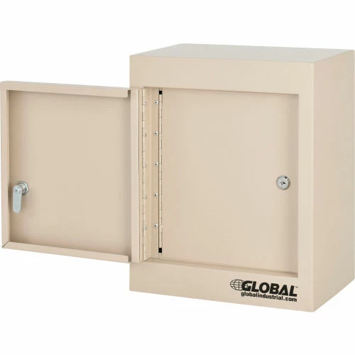 New ๐ Global Industrial Small Narcotics Cabinet, Double Door/Double Lock, 12"W x 8"D x 15"H, Beige ๐ - Image 3