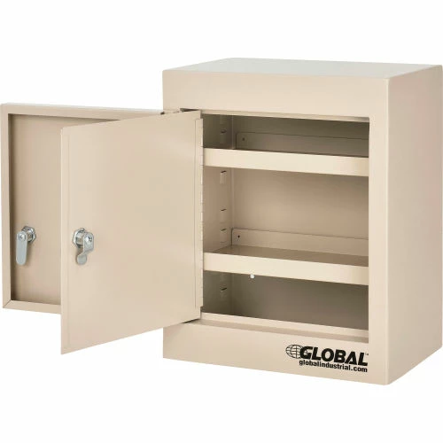 New ๐ Global Industrial Small Narcotics Cabinet, Double Door/Double Lock, 12"W x 8"D x 15"H, Beige ๐ - Image 4