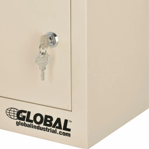 New ๐ Global Industrial Small Narcotics Cabinet, Double Door/Double Lock, 12"W x 8"D x 15"H, Beige ๐ - Image 9