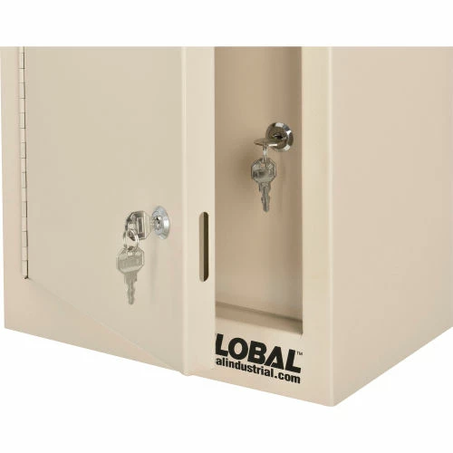 New ๐ Global Industrial Small Narcotics Cabinet, Double Door/Double Lock, 12"W x 8"D x 15"H, Beige ๐ - Image 10