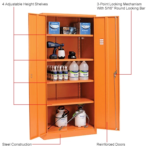 Coupon π Global Industrial Emergency Preparedness Cabinet, 36"Wx24"Dx78"H, Orange, Unassembled π - Image 6
