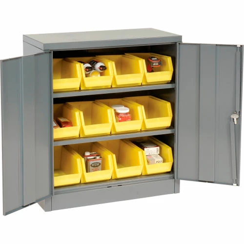 Coupon ๐ Global Industrial Locking Storage Cabinet 36"W X 18"D X 42"H With 12 Yellow Stacking Bins and 2 Shelves Assembled ๐ฏ
