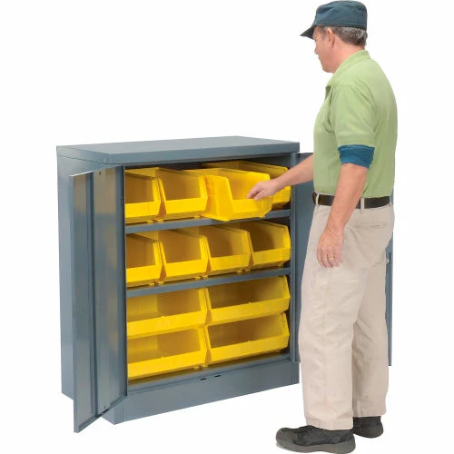 Coupon โ๏ธ Global Industrial Locking Storage Cabinet 36x18x42, 12 YL Stacking Bins, 2 Shelves Unassembled ๐ - Image 2