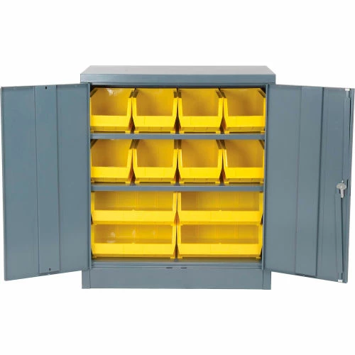 Coupon โ๏ธ Global Industrial Locking Storage Cabinet 36x18x42, 12 YL Stacking Bins, 2 Shelves Unassembled ๐ - Image 4