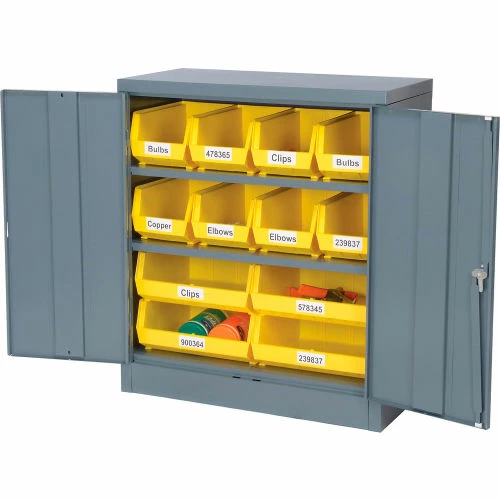 Coupon โ๏ธ Global Industrial Locking Storage Cabinet 36x18x42, 12 YL Stacking Bins, 2 Shelves Unassembled ๐ - Image 6