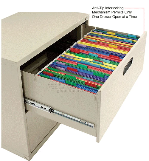 New ✨ Interion By Global Industrial Interion® 30" Lateral File Cabinet 2 Drawer Putty 🛒 - Image 17