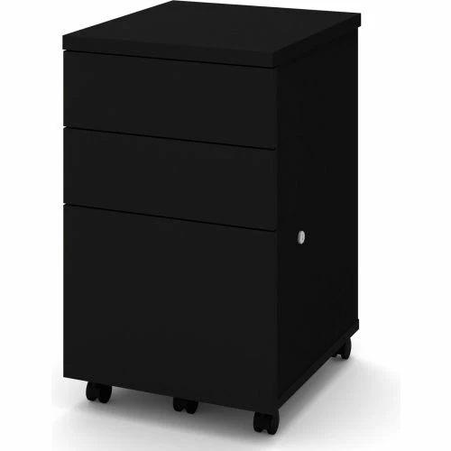 New ๐ Bestar® Mobile Pedestal 3 Drawer 15-13/16"W x 17-7/8"D x 26-3/16"H Black โ๏ธ