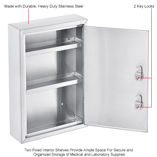 Cheapest 🤩 Global Industrial™ Stainless Steel Medical Cabinet W/Double Key Locks, 8"Wx2-5/8"Dx12-1/8"H 🧨 - Image 13