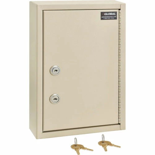 Brand new โ Global Industrial Medical Security Cabinet w/Double Key Locks, 8"W x 2-5/8"D x 12-1/8"H, Beige ๐ฅ - Image 3