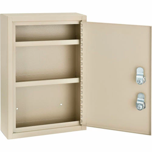 Brand new โ Global Industrial Medical Security Cabinet w/Double Key Locks, 8"W x 2-5/8"D x 12-1/8"H, Beige ๐ฅ - Image 4