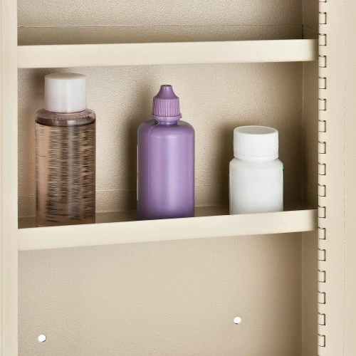 Brand new โ Global Industrial Medical Security Cabinet w/Double Key Locks, 8"W x 2-5/8"D x 12-1/8"H, Beige ๐ฅ - Image 5