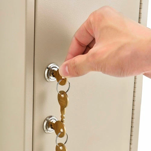 Brand new โ Global Industrial Medical Security Cabinet w/Double Key Locks, 8"W x 2-5/8"D x 12-1/8"H, Beige ๐ฅ - Image 8