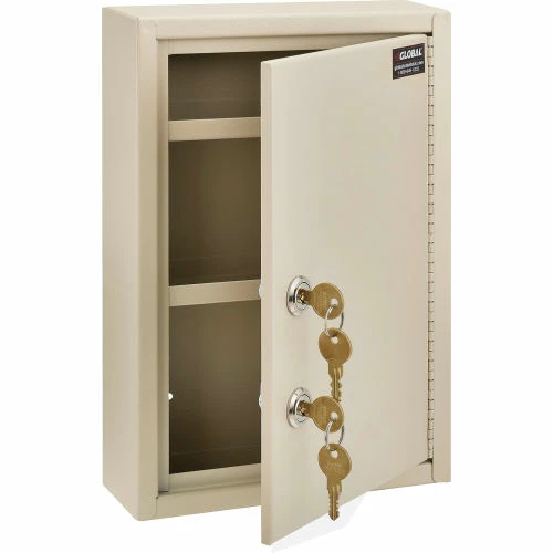 Brand new โ Global Industrial Medical Security Cabinet w/Double Key Locks, 8"W x 2-5/8"D x 12-1/8"H, Beige ๐ฅ - Image 10