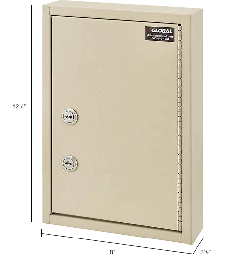 Brand new โ Global Industrial Medical Security Cabinet w/Double Key Locks, 8"W x 2-5/8"D x 12-1/8"H, Beige ๐ฅ - Image 19