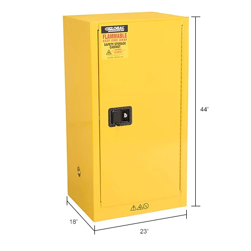 Promo 🥰 Global Industrial Flammable Cabinet, Manual Close Single Door, 16 Gallon, 23"Wx18"Dx44"H 🧨 - Image 23
