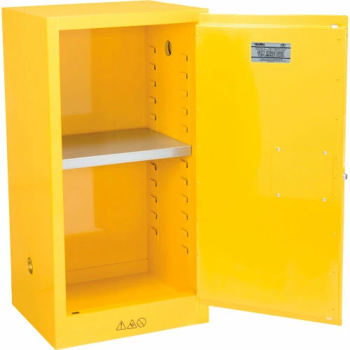 Promo 🥰 Global Industrial Flammable Cabinet, Manual Close Single Door, 16 Gallon, 23"Wx18"Dx44"H 🧨 - Image 3