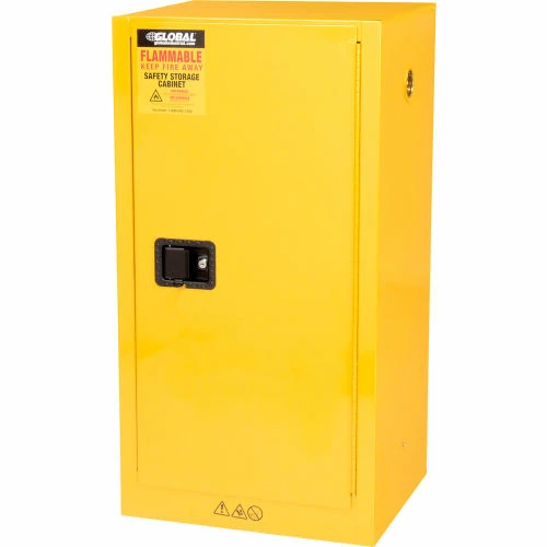 Promo 🥰 Global Industrial Flammable Cabinet, Manual Close Single Door, 16 Gallon, 23"Wx18"Dx44"H 🧨 - Image 6