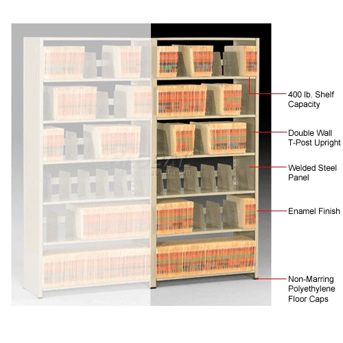 Brand new ๐ Tennsco Imperial Shelving Add-On 36x15x76 - 6 Openings Sand ๐ฏ - Image 10
