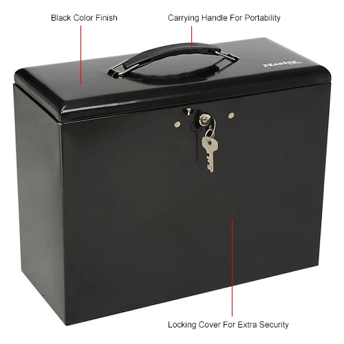 Hot Sale ๐ฅฐ Master Lock® No. 7148D Steel Security File Box 13-1/2"L x 6"W x 10-1/2"H, Black โญ - Image 7