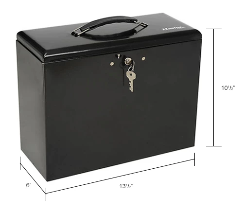 Hot Sale ๐ฅฐ Master Lock® No. 7148D Steel Security File Box 13-1/2"L x 6"W x 10-1/2"H, Black โญ - Image 8