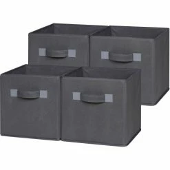 Top 10 😀 Comfort Products OneSpace Foldable Cloth Storage Cube Set - 4 Pack - Gray 👍