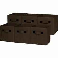 Best Sale 😉 Comfort Products OneSpace Foldable Cloth Storage Cube Set - 6 Pack - Chocolate 😍
