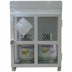Flash Sale ✔️ Encore Commercial Products 4 Capacity 20 Lbs Cylinders Heavy Duty Steel Gas Cylinder Cage 30"Wx30"Dx38"H White, Manual Close 🎉
