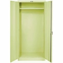 Wholesale ⭐ Hallowell 435W18PT 400 Series Solid Door Wardrobe Cabinet, 36x18x72, Parchment, Unassembled 🛒