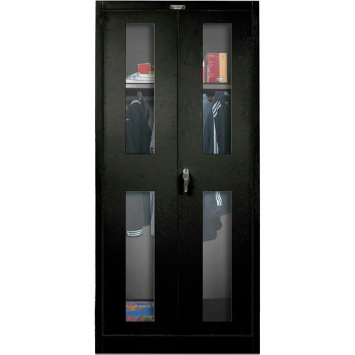 Discount โ Hallowell 435W18SV-ME 400 Series Safety-View Door Wardrobe Cabinet, 36x18x72, Ebony, Unassembled ๐
