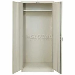 Hot Sale 🔥 Hallowell 835W18PT Wardrobe Cabinet, 36"W x 18"D x 78"H, Parchment, Knock-Down ✔️
