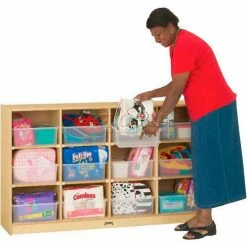 Outlet 😀 Jonti-Craft® 12 Tub Mobile Cubbie Without Tubs, 57-1/2"W x 15"D x 35-1/2"H, Birch Plywood 😀