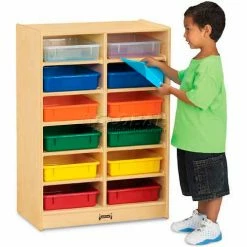 Hot Sale 🥰 Jonti-Craft® Mobile Cubbie W/12 Colored Paper-Trays, 24-1/2"W x 15"D x 35-1/2"H, Birch Plywood 👏