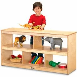 Promo ✨ Jonti-Craft® Mobile Open Toddler Shelf Unit, 50"W x 15"D x 24-1/2"H, Birch Plywood 👍