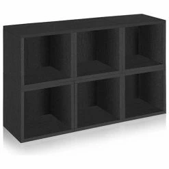 Deals 😉 Way Basics Stackable Modular Storage 6 Cubes, Black 🛒