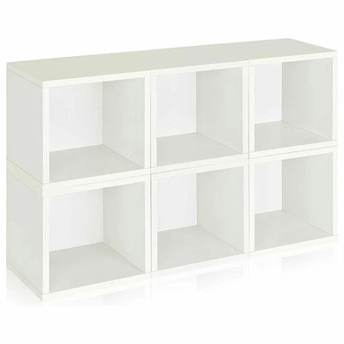 Outlet โ Way Basics Stackable Modular Storage 6 Cubes, White ๐